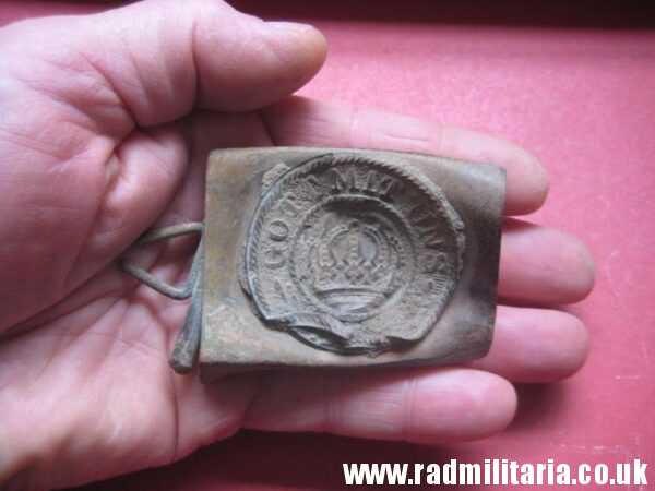 & WW1 German BELT BUCKLE battlefield relic 100% genuine - metal detecting find, maker: J.C. S&S