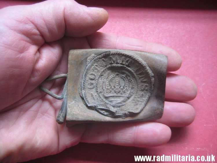 & WW1 German BELT BUCKLE battlefield relic 100% genuine - metal detecting find, maker: J.C. S&S