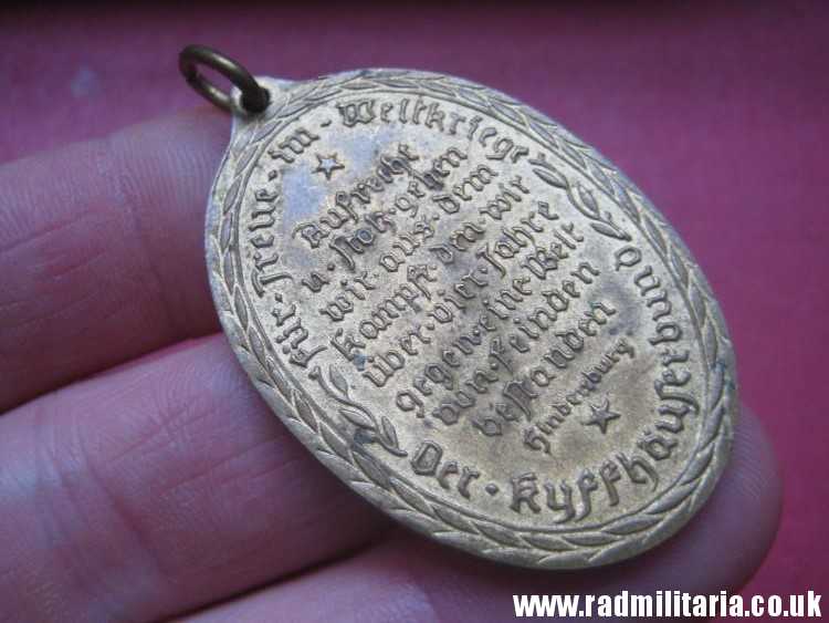 & WW1 genuine German MEDAL - FUR TREUE IM WELTKRIEGE 1914 1918, good condition - Image 2