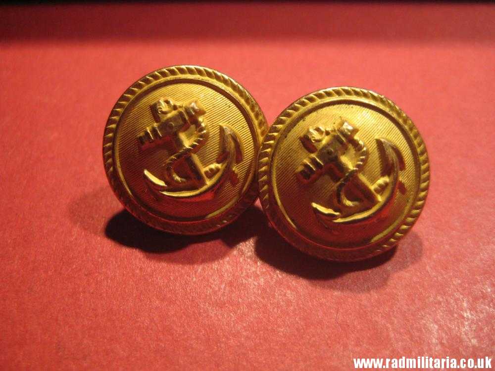 & WW2 German perfect quality KRIEGSMARINE BUTTONS - SET of 2, maker: ASSMANN SOHNE v. good condition. - Image 3