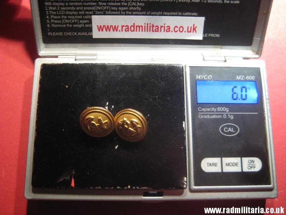 & WW2 German perfect quality KRIEGSMARINE BUTTONS - SET of 2, maker: ASSMANN SOHNE v. good condition. - Image 7