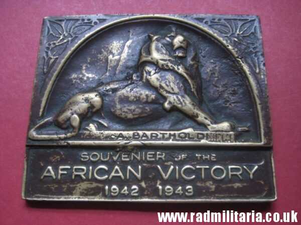 & WW2 original old British metal PLAQUE - SOUVENIER of AFRICAN VICTORY 1942 1943, rare. - Image 10