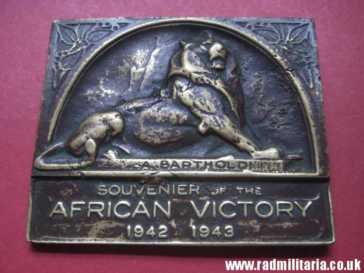 & WW2 original old British metal PLAQUE - SOUVENIER of AFRICAN VICTORY 1942 1943, rare. - Image 10