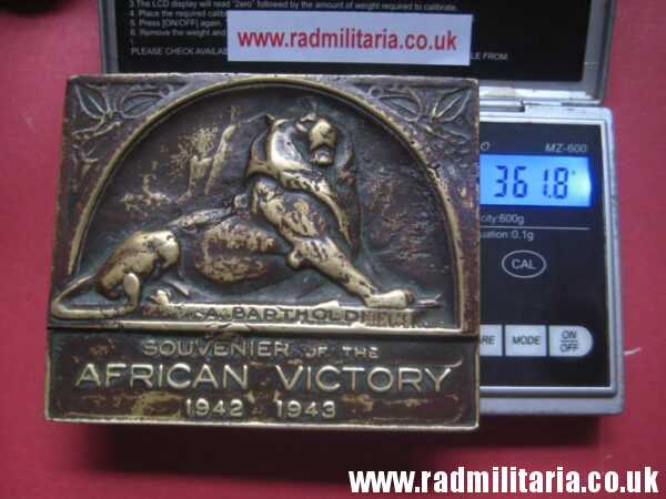 & WW2 original old British metal PLAQUE - SOUVENIER of AFRICAN VICTORY 1942 1943, rare. - Image 14