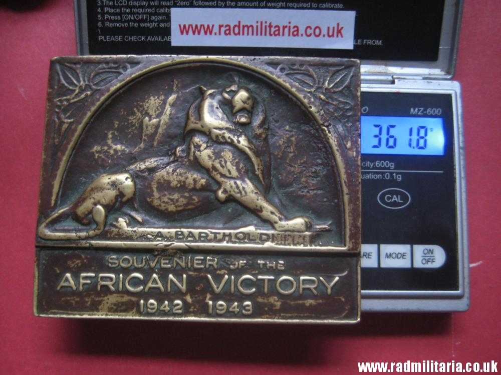 & WW2 original old British metal PLAQUE - SOUVENIER of AFRICAN VICTORY 1942 1943, rare. - Image 14
