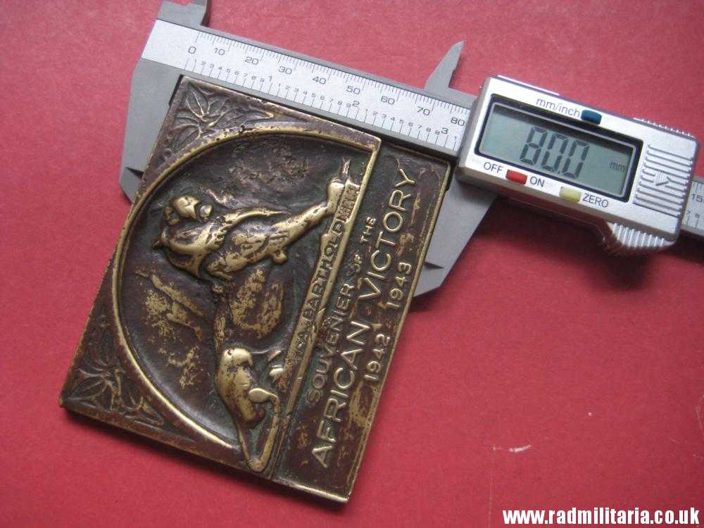 & WW2 original old British metal PLAQUE - SOUVENIER of AFRICAN VICTORY 1942 1943, rare. - Image 12