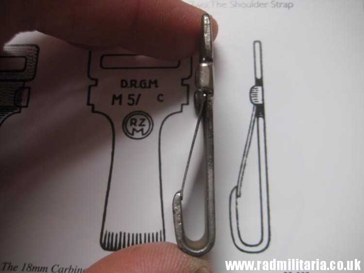 & WW2 original German HitlerYouth 20mm CARBINE HOOK (HJ, DJ) maker marks: RZM M5/28c - Image 16