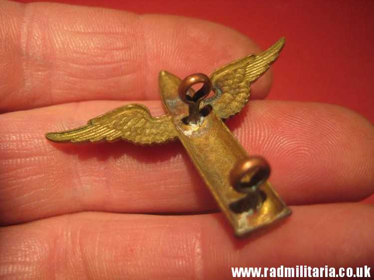 & pre WW2 Royal Air Force BADGE - RAF Air Gunner WINGED BULLET BADGE. - Image 4