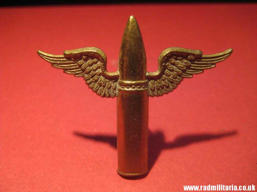 & pre WW2 Royal Air Force BADGE - RAF Air Gunner WINGED BULLET BADGE. - Image 7