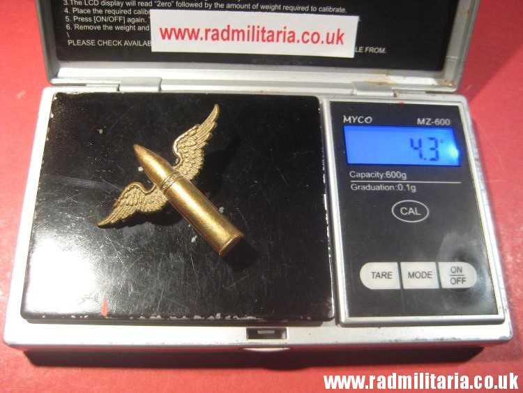 & pre WW2 Royal Air Force BADGE - RAF Air Gunner WINGED BULLET BADGE. - Image 8