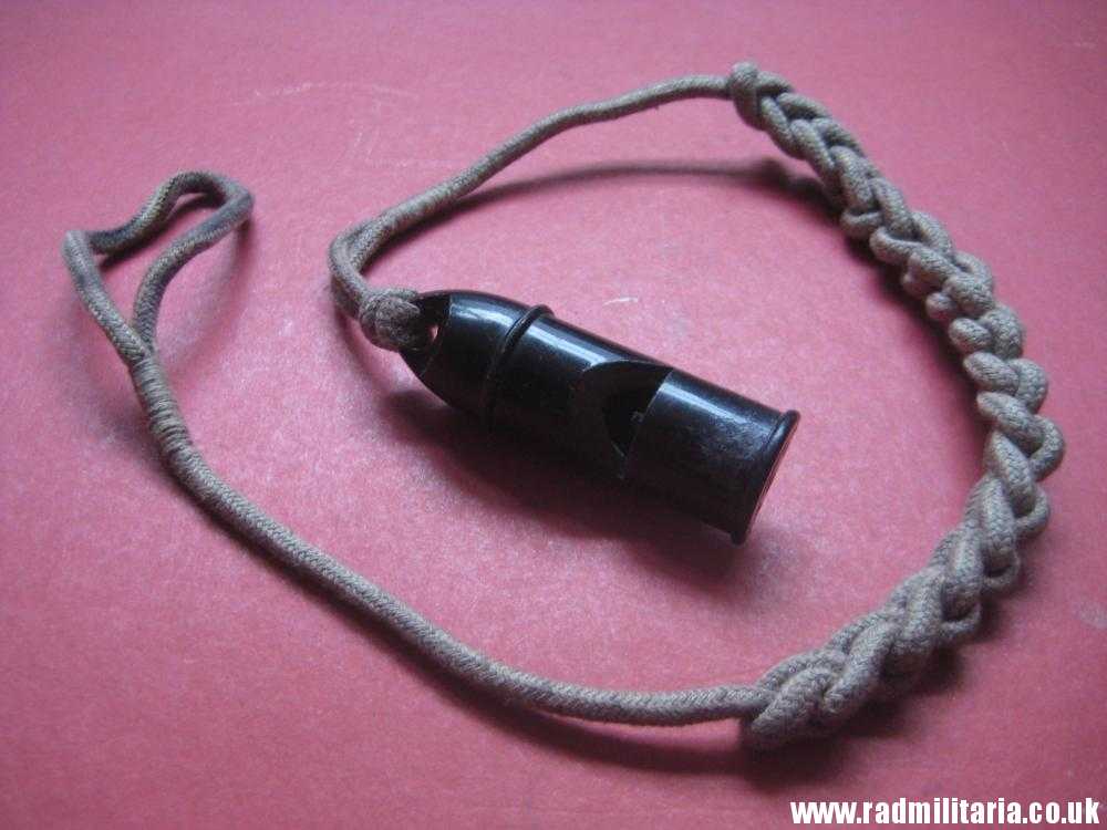 & WW2 original old BLACK WHISTLE with lanyard, maker mark: "S 170/1 1" - HitlerJugend. - Image 16