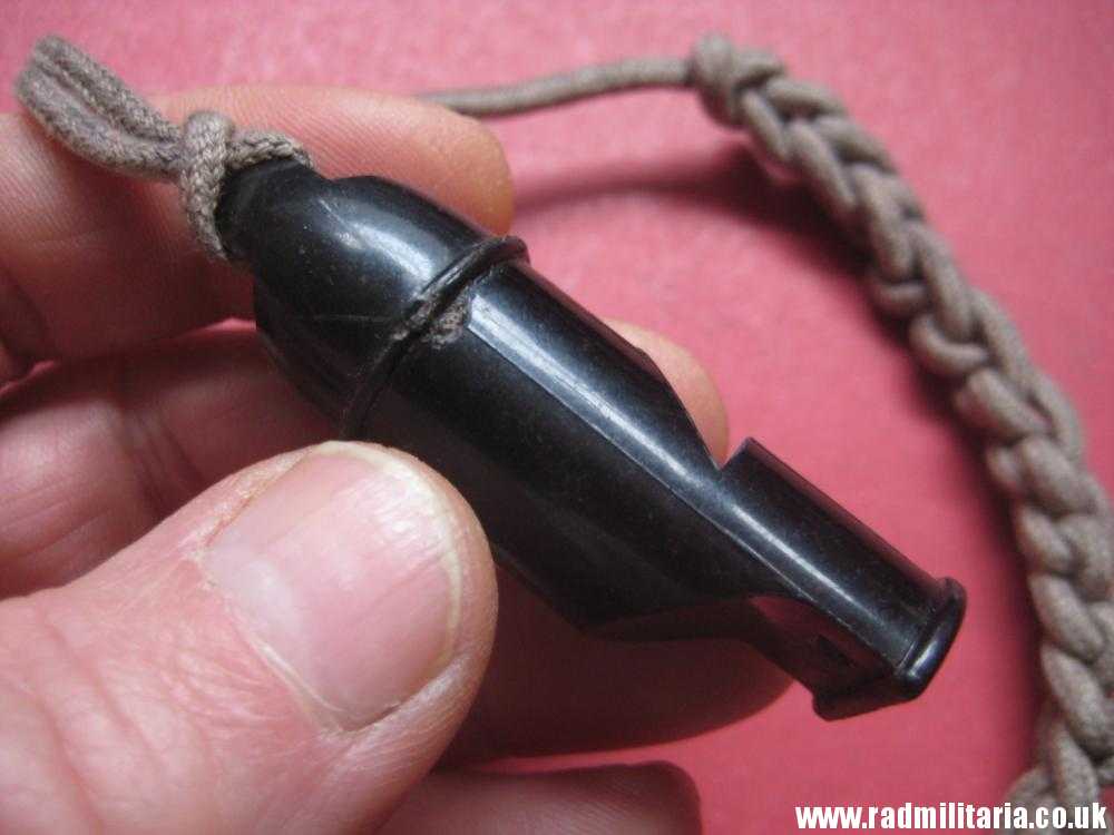 & WW2 original old BLACK WHISTLE with lanyard, maker mark: "S 170/1 1" - HitlerJugend. - Image 14