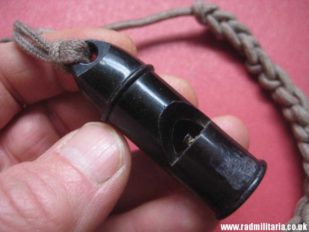 & WW2 original old BLACK WHISTLE with lanyard, maker mark: "S 170/1 1" - HitlerJugend. - Image 15