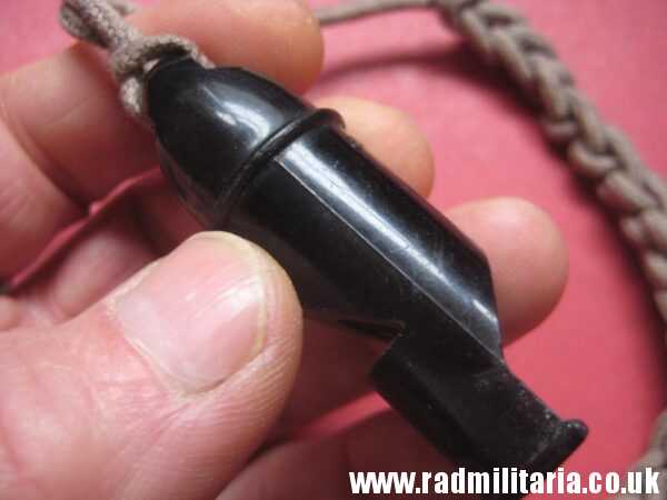 & WW2 original old BLACK WHISTLE with lanyard, maker mark: "S 170/1 1" - HitlerJugend. - Image 4