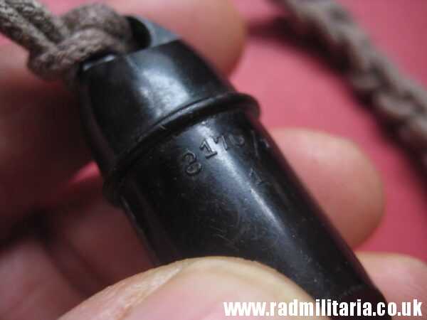 & WW2 original old BLACK WHISTLE with lanyard, maker mark: "S 170/1 1" - HitlerJugend. - Image 8