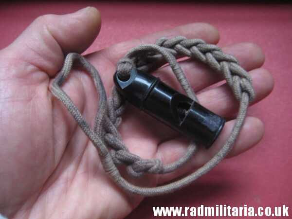 & WW2 original old BLACK WHISTLE with lanyard, maker mark: "S 170/1 1" - HitlerJugend.