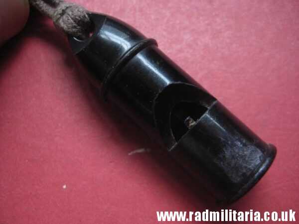 & WW2 original old BLACK WHISTLE with lanyard, maker mark: "S 170/1 1" - HitlerJugend. - Image 3