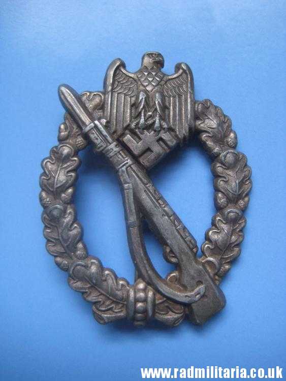 & original WW2 German INFANTRY ASSAULT BADGE rare pattern, marked: "A" - Assmann v. good condition !! - Image 2