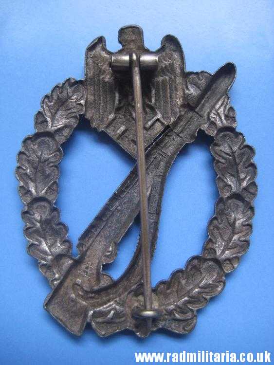 & original WW2 German INFANTRY ASSAULT BADGE rare pattern, marked: "A" - Assmann v. good condition !! - Image 6