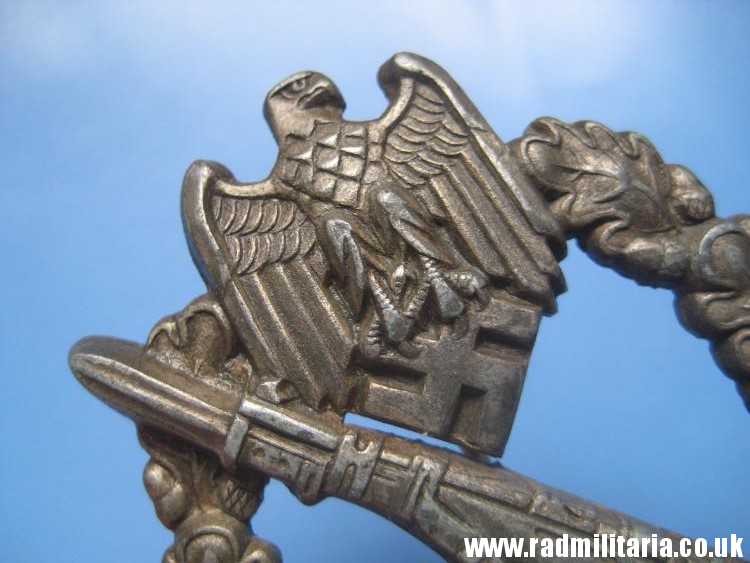 & original WW2 German INFANTRY ASSAULT BADGE rare pattern, marked: "A" - Assmann v. good condition !! - Image 18