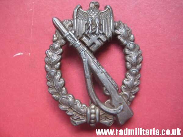 & original WW2 German INFANTRY ASSAULT BADGE rare pattern, marked: "A" - Assmann v. good condition !!