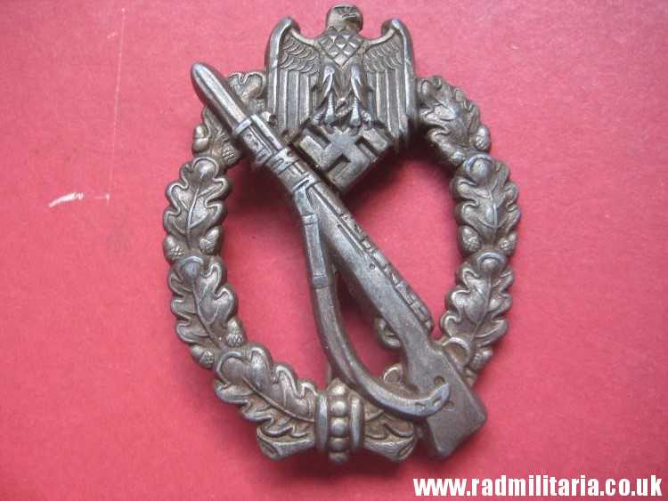 & original WW2 German INFANTRY ASSAULT BADGE rare pattern, marked: "A" - Assmann v. good condition !!