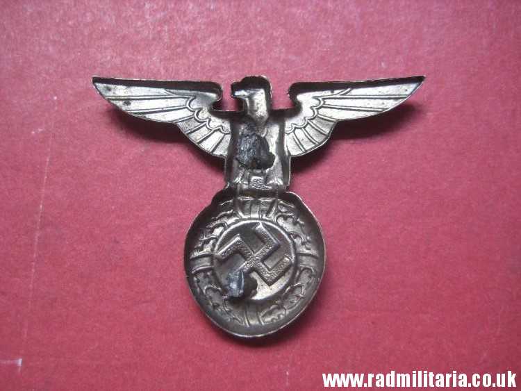 & WW2 Nazi German metal EAGLE BADGE - Cap Badge in good condition - SA, SS, NSDAP. - Image 5