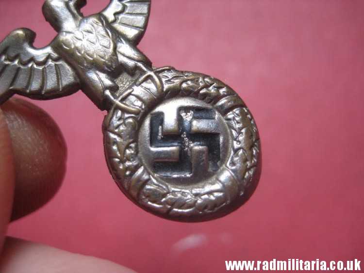 & WW2 Nazi German metal EAGLE BADGE - Cap Badge in good condition - SA, SS, NSDAP. - Image 10
