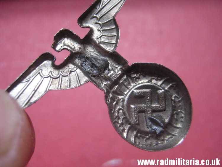 & WW2 Nazi German metal EAGLE BADGE - Cap Badge in good condition - SA, SS, NSDAP. - Image 11