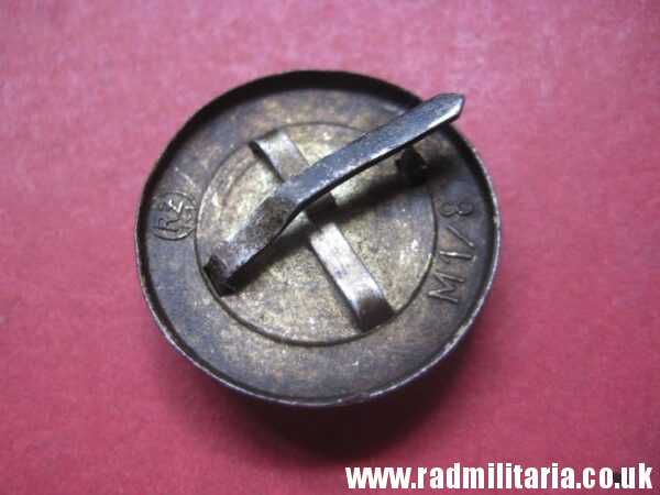 & WW2 genuine German NSDAP cap BADGE marked: RZM M1/8 - metal detecting find. - Image 2