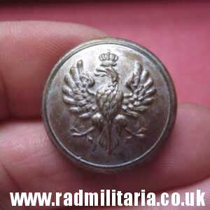 & WW1 Polish MILITARY BUTTON with crowned eagle - produced in Austria c. 1917 original !