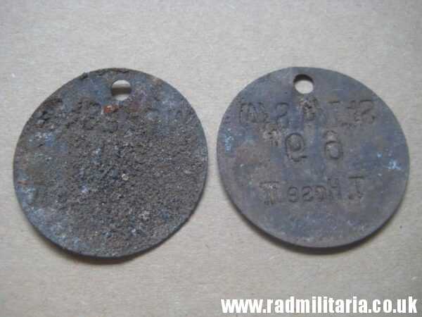 & WW2 unknown Wehrmacht uniform DOG TAGS - SET of 2: "W.Gr.L.St.A 209 Feldbluse II" & "St.I/A.S.(A) 69 T.Hose II" - Image 3