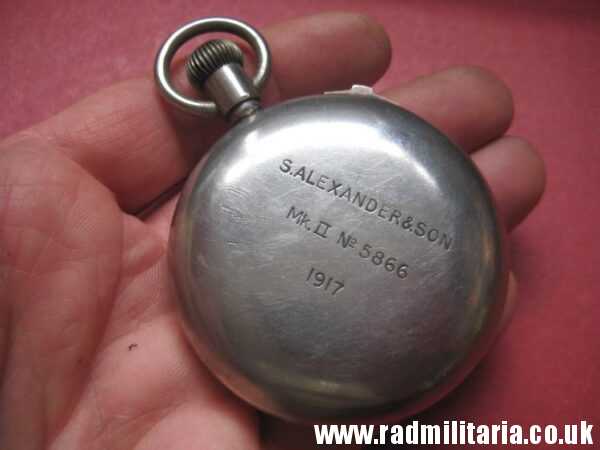 & WW1 British military STOPWATCH in working order MARK II S. Alexander & Son 1917.