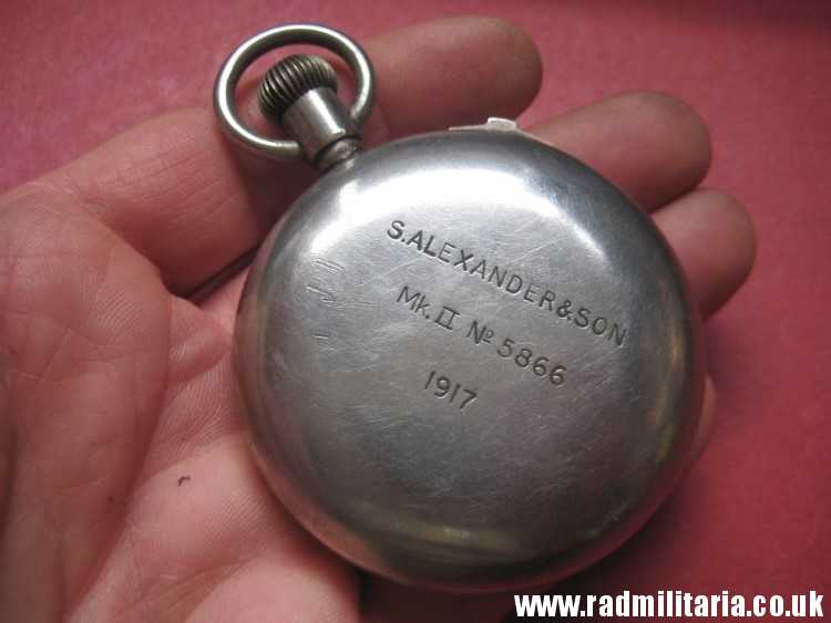 & WW1 British military STOPWATCH in working order MARK II S. Alexander & Son 1917.