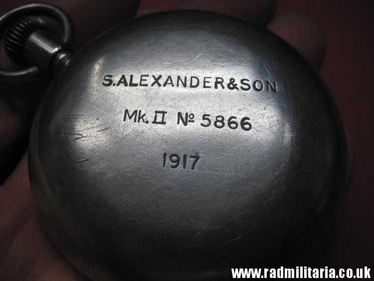 & WW1 British military STOPWATCH in working order MARK II S. Alexander & Son 1917. - Image 9