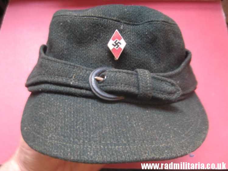 & WW2 original German Hitler Youth HJ CAP with original enamel badge RZM M1/101 - HitlerJugend, as found ! - Image 2