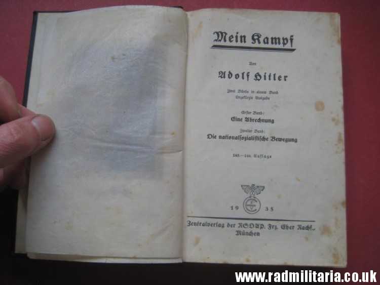 & genuine German BOOK - Adolf Hitler MEIN KAMPF Munchen 1935 - edition of the book in German. - Image 7