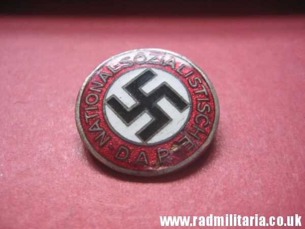 & WW2 original German EARLY NSDAP ENAMEL membership BADGE maker: DESCHLER u. SOHN Munchen. - Image 11