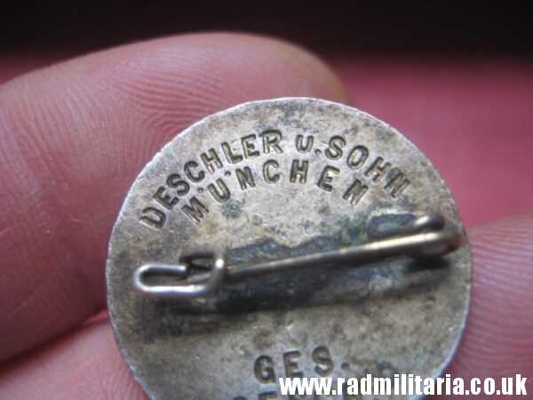 & WW2 original German EARLY NSDAP ENAMEL membership BADGE maker: DESCHLER u. SOHN Munchen. - Image 5