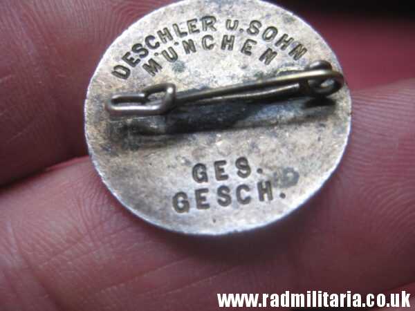 & WW2 original German EARLY NSDAP ENAMEL membership BADGE maker: DESCHLER u. SOHN Munchen. - Image 6
