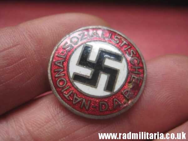 & WW2 original German EARLY NSDAP ENAMEL membership BADGE maker: DESCHLER u. SOHN Munchen. - Image 8