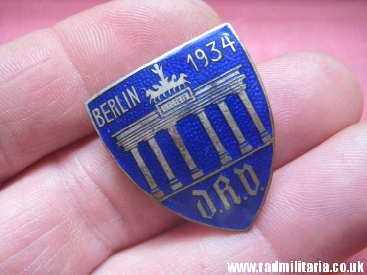 & WW2 unknown German ENAMEL BADGE - BERLIN 1934, good condition. - Image 6