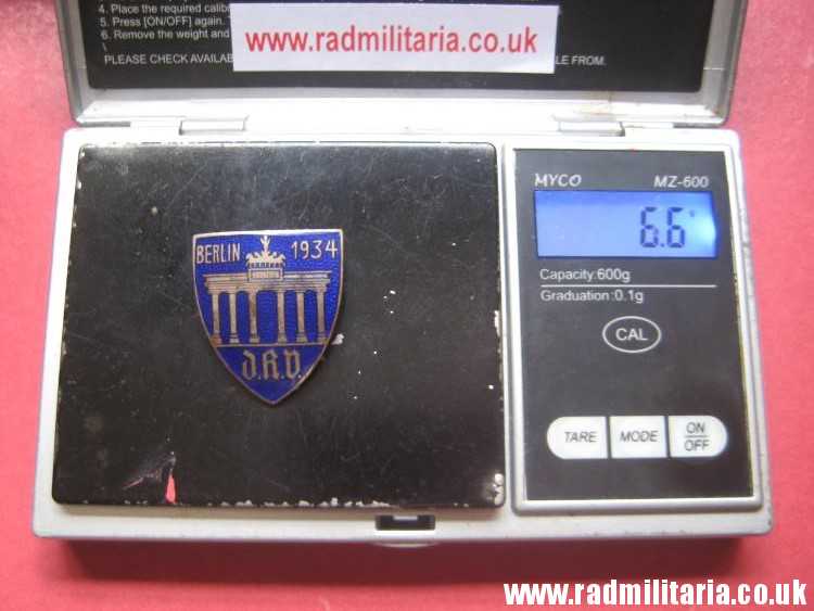 & WW2 unknown German ENAMEL BADGE - BERLIN 1934, good condition. - Image 9