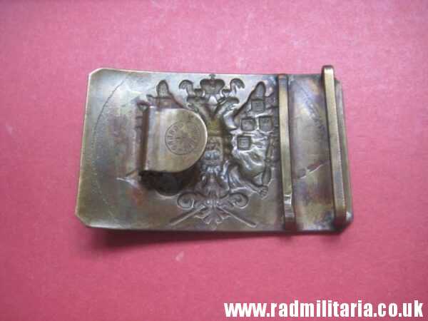 & WW1 Imperial Russia Army ARTILLERY BELT BUCKLE in v. good condition, marked - Slawa Mockwa - Image 3