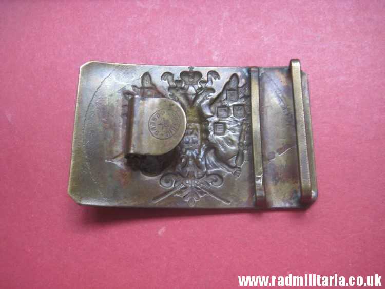 & WW1 Imperial Russia Army ARTILLERY BELT BUCKLE in v. good condition, marked - Slawa Mockwa - Image 3