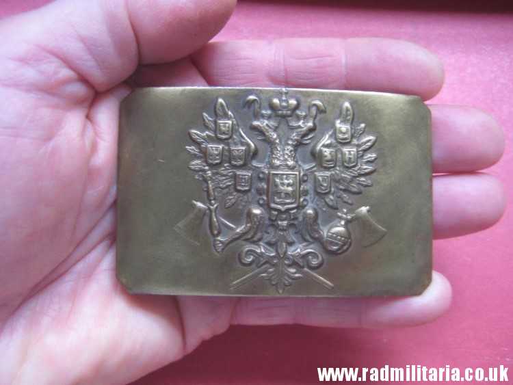 & WW1 Imperial Russia Army ARTILLERY BELT BUCKLE in v. good condition, marked - Slawa Mockwa - Image 11