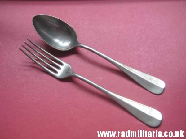 & WW2 era SET: German SPOON & FORK in good condition - DEUTSCHER STUDENTENHILFSVEREIN WIEN, maker: BERNDORF - Image 13