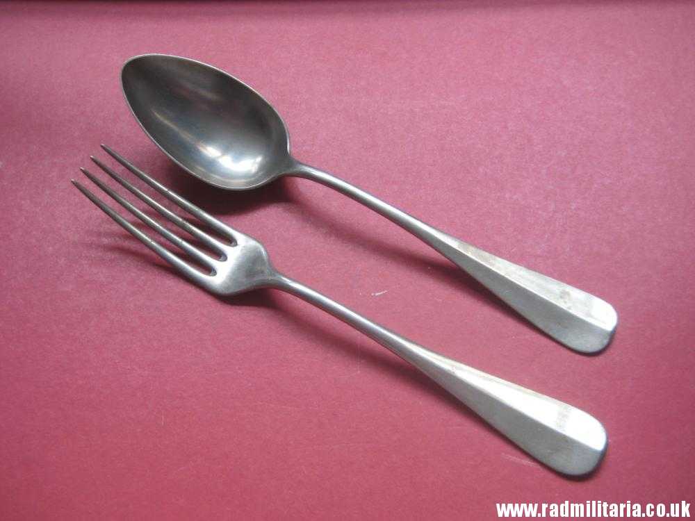 & WW2 era SET: German SPOON & FORK in good condition - DEUTSCHER STUDENTENHILFSVEREIN WIEN, maker: BERNDORF - Image 13