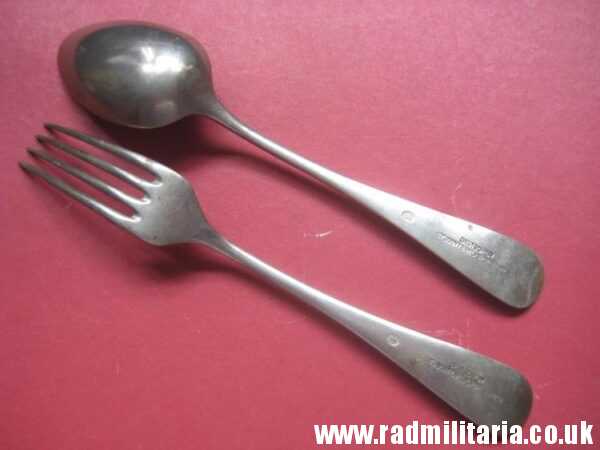 & WW2 era SET: German SPOON & FORK in good condition - DEUTSCHER STUDENTENHILFSVEREIN WIEN, maker: BERNDORF - Image 14