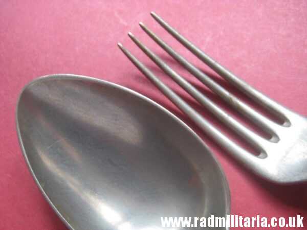 & WW2 era SET: German SPOON & FORK in good condition - DEUTSCHER STUDENTENHILFSVEREIN WIEN, maker: BERNDORF - Image 6